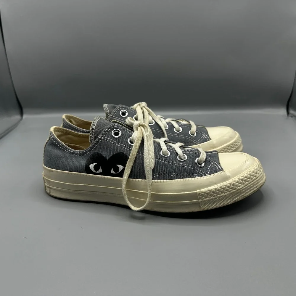 Comme des Garcons PLAY Converse Chuck 70 Low Grey Heart Sneakers Womens 8 Mens 6